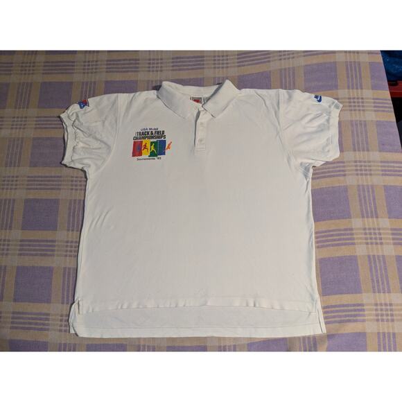 Vtg Nike Polo T Shirt Track Field Championships USA Sacramento California 90s